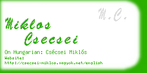 miklos csecsei business card