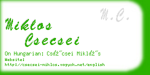 miklos csecsei business card